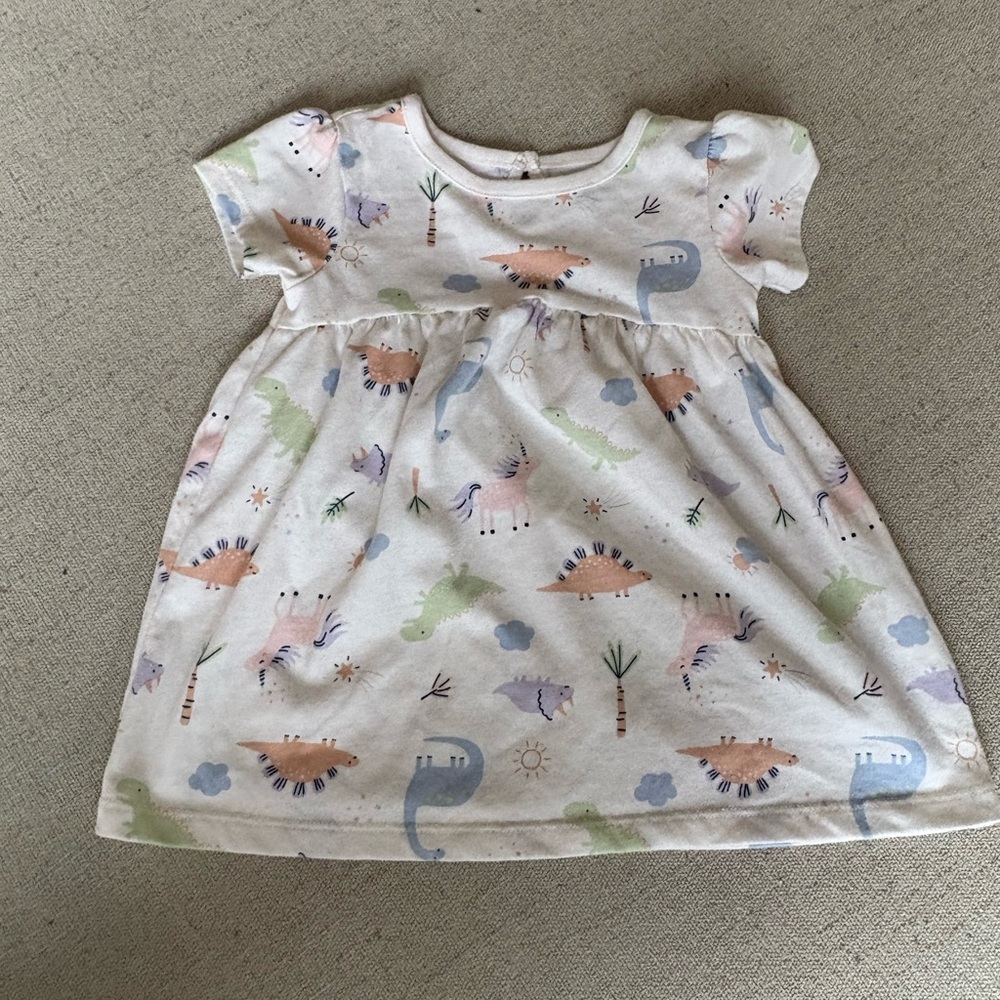 Garanimals White Dress with Dinosaur Print